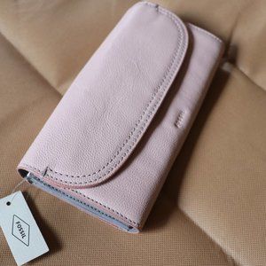 FOSSIL LONG WALLET PINK
